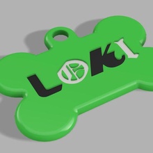 loki perro etiqueta joyería joya 3d print model - Mito3D