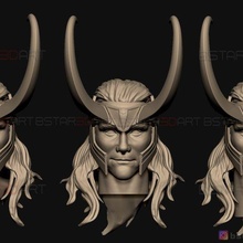 Loki tête Hiddleston merveille bandes dessinées haute qualité 3d impression modèle art visage statue sculpture personnage hottoy 1 6 caché 3d print model - Mito3D