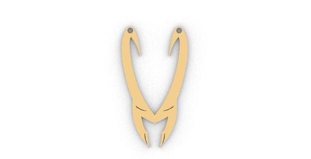 Loki pendentif 2d intérieur conception emblème logo porte clés casque serrure perle merveille héros super Thor disney anime manga séries bijouxxcultes 3d print model - Mito3D