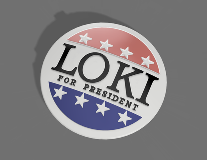 Loki Président épingle art 3d print model - Mito3D