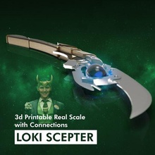 loki scepter - real scale separated components assemble avengers cetro disney marvel thor toy 3d print model - Mito3D