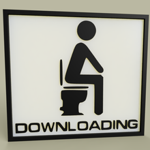 lol - toilet downloading art 2dart 2d wall download fun funny sign 3d print model - Mito3D