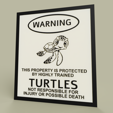 lol - Warnung Schildkröten Kunst 2dart 2d-Kunst 2d-Wand-Kunst Spaß funny warning sign Malerei Schildkröte Warnung-logo warnschild 3d print model - Mito3D