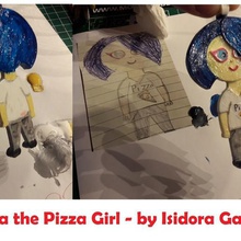lola pizza girl isidora gajic- drawing hanger art 2d 3d print model - Mito3D