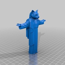 gato gracioso redentor Arte modelo ornamento juguete personas 3d print model - Mito3D