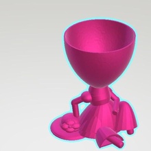 loli pot - relaxed deco home robert plant original format flowerpot girl woman cactus 3d print model - Mito3D