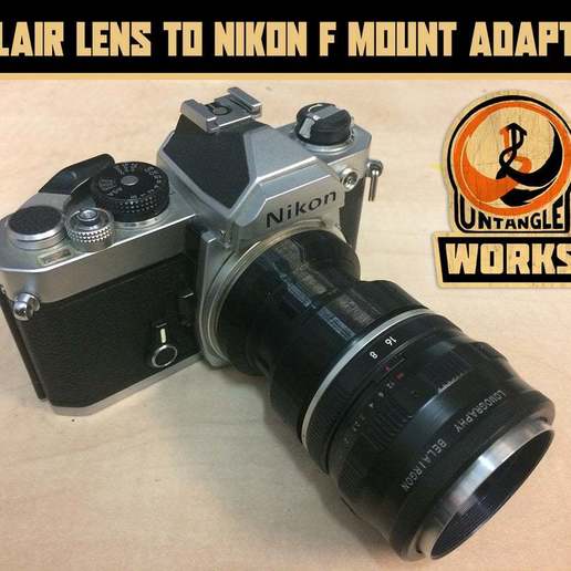 lomo belair objetivo montura f de nikon adaptador gadget la cámara fotografía con lomografía lente del réflex digital el 3D print model - Mito3D