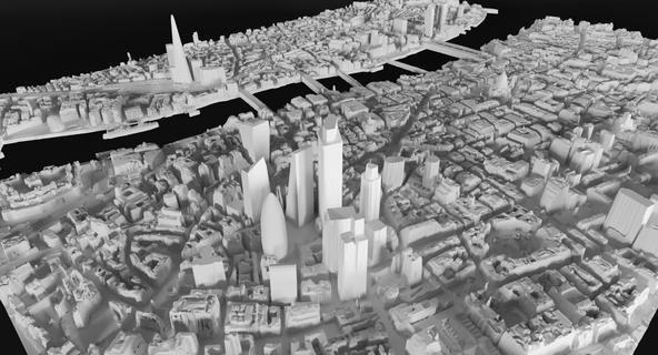 Londres 3d modèle stl ville Royal cornichon Tamise tesson paysage carte 3d print model - Mito3D