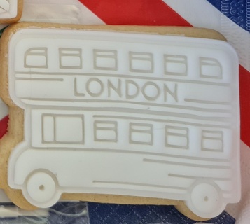 Londra otobüs temalı kurabiye kesici damga kabartma Ulaşım taç giyme töreni 3d print model - Mito3D