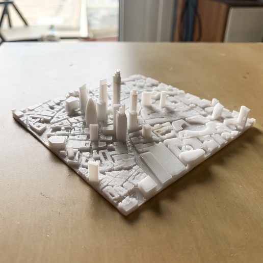 la ville de londres l'architecture haut skycrapers paris carte art des bâtiments topographie paysage lumière 3D print model - Mito3D