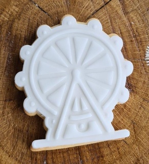london eye themed cookie cutter stamper embosser london london eye big wheel ferris wheel wheel cookie cookie cutter embosser stamper coronation  3d print model - Mito3D