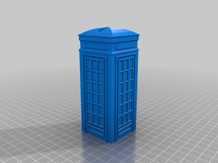 london telephone cabin bank coffer - 3cm hole cabinet coin box piggy coins badges 3d print model - Mito3D
