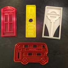 london themed cookie cutters cutter embosser 3d print model - Mito3D