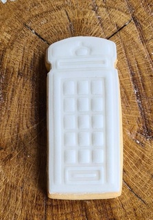 london themed phone box cookie cutter stamper embosser london phonebox phone cookie cookie cutter embosser stamper coronation  3d print model - Mito3D