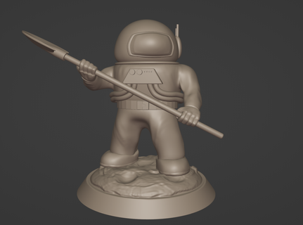 lonely astronaut space spaceman high poly 3d print model - Mito3D