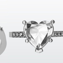 solitario pietra 9x9 gioielli matrimonio impegno oro argento le spose sposa felicità miglioramento i diamanti smeraldi 3d print model - Mito3D