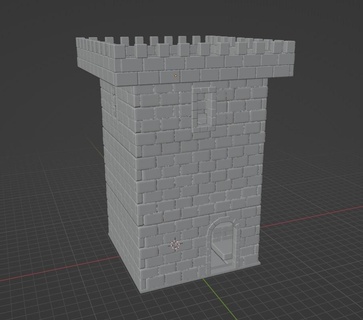 lonely tower v1 Game dungeons and dragons dnd d&d pathfinder building 28mm terrain keep castle modular 3d print model - Mito3D