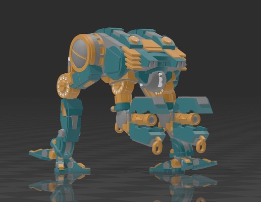 lonesome crab mecha in 6mm game battletech miniature epic mech hermit light industrial 3d print model - Mito3D