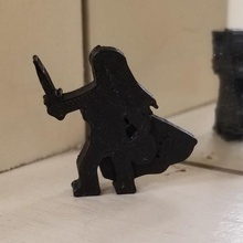 long haired Attentäter meeple Spiel Wanderer Reisender Tafel Spiele Rollenspiel Zahlen Minimalismus 3d print model - Mito3D