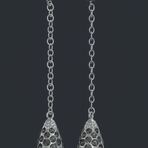 long earring - brinco longo jewelry joias gem 3D print model - Mito3D