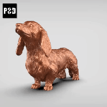 dai capelli bassotto v2 arte cane animale giocattolo domestico figurine 3d print model - Mito3D