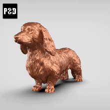 dai capelli bassotto v3 arte cane animale giocattolo domestico figurine 3d print model - Mito3D