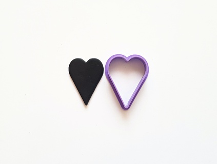 long heart clay cutter set Jewelry stud mini small basic shape love organic pendant pointed elongated 3d print model - Mito3D