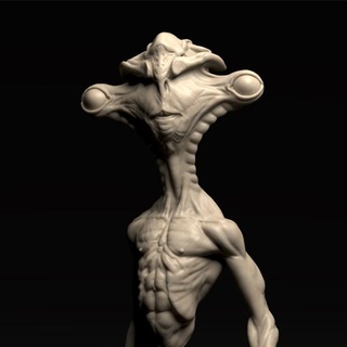 long neck stl sculpture art toy collectible creature bust miniature alien 3d print model - Mito3D