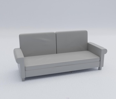 long sofa stylized 3d cartoon model toon couch style printed print furniture miniature home chair comfort minimalist 3d print model - Mito3D