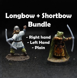 longbows + shortbows bundle lord rings sbg rohan mordor elves gondor dwarves rivendell lorien isengard harad easterling middle earth orc numenor arnor bow 3d print model - Mito3D