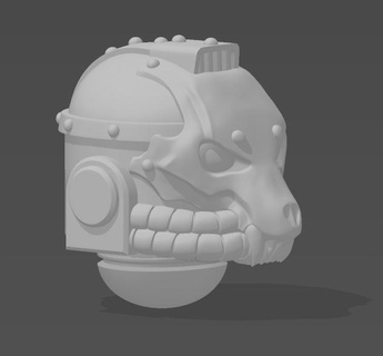 longer snouted fenrir death mask Game 3d_printing 40000 miniature space wolf marine helmet heresy sworn remix 3d print model - Mito3D