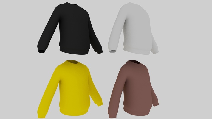 ärmel dick sweatshirt 3d modell 3dmodel 3dmodeling modellieren autodesk maya objekt 3dobject design designer entwerfen grafik kleid stoff kleider tücher 3d print model - Mito3D