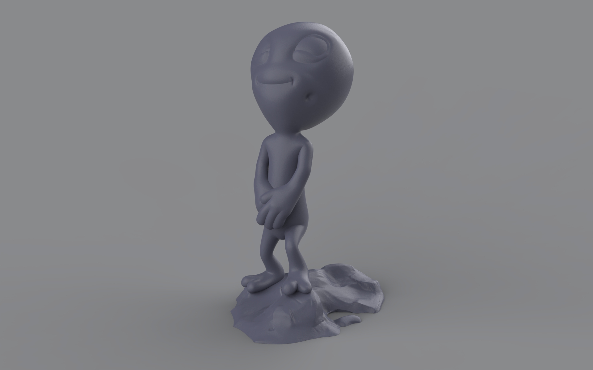 regarder extraterrestre fat amusement extra terrestre jouet gris heureux amusé 3D print model - Mito3D