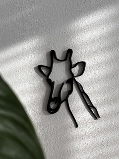 looking giraffe decoration decor home silhouette 2d art wall mount 3d print model - Mito3D
