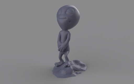 guardare alieno Grasso divertimento extraterrestre giocattolo grigio contento divertito 3d print model - Mito3D