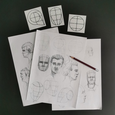 loomis head stencil draw drawing heads andrew 3d print model - Mito3D