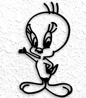 Looney Toons Tweety Vogel Mauer Kunst Melodien Dekor wb Kanarienvogel Karikatur Sylvester 2d 2dart Zuhause Haus niedrig poly Fehler Hase 3d print model - Mito3D
