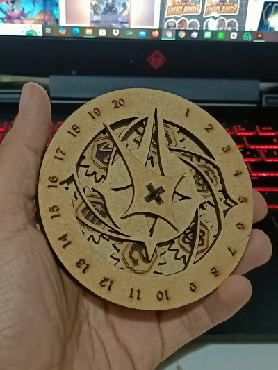 lorcana tradição contador dobrável vida tcg jogos rotativo engrenagem acessório portátil personalizadas mdf compactar rastreador símbolo único roda flatpack precisão 3d print model - Mito3D