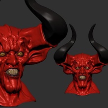 lord darkness art figurines miniatures zelda satan sculptures statue bust daemon devil legend 3d print model - Mito3D