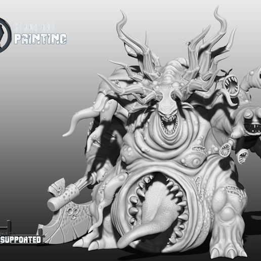 lord gargant ultimate game pestilence demon plague boss unclean nurgle daemon monster ugly wargame disgust putrid 3D print model - Mito3D