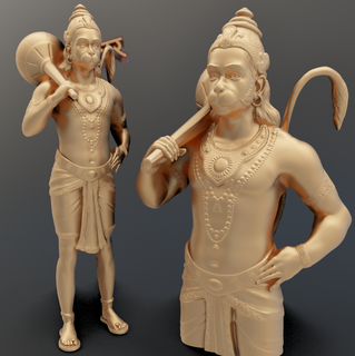 senhor Hanuman hindu ídolo 3d print model - Mito3D