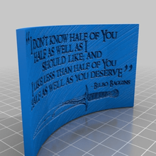 lord rings bilbo plaque movie movies prop quote quotes props 3d print model - Mito3D