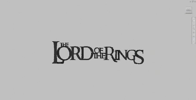 lord rings flip text logo film cinema movie series television frodo gandalf gollum legolas aragorn orc ring power sauron mordor 3d print model - Mito3D
