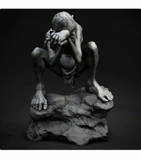 Seigneur anneaux gollum art figures statue 3d print model - Mito3D