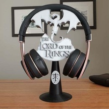 lord rings headphone stand gadget earphones easy gift headphones headset hobbit holder lordoftherings lotr support smaug tolkien 3d print model - Mito3D