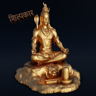 lord shiv meditation posture shiva adiyogi yoga 3d print model - Mito3D