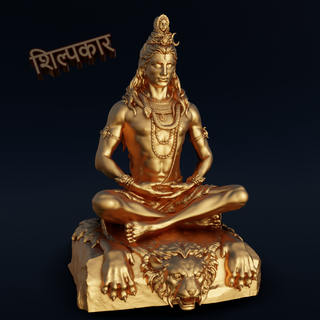 lord shiv meditation posture shiva adiyogi yoga 3d print model - Mito3D