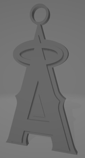 angeles llavero mlb béisbol liga anillo llave 3d print model - Mito3D