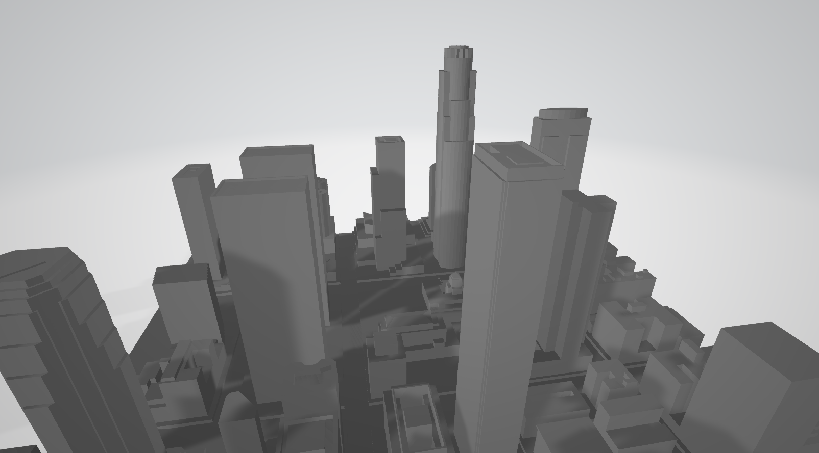 angeles financiero distrito detallado ciudad centro 3d impresión 3D print model - Mito3D