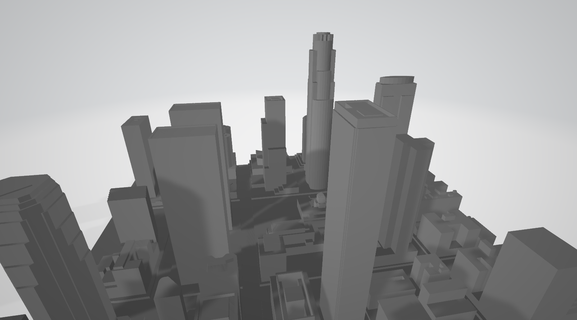 los angeles financeiro distrito detalhado cidade centro 3d impressão 3d print model - Mito3D